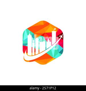 City travel vector logo design. Travel town logo icon design. Stock Vector