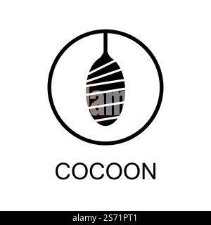 Cocoon illustration logo vector design Stock Vector