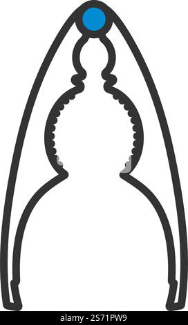 Nutcracker Pliers Icon. Editable Bold Outline With Color Fill Design. Vector Illustration. Stock Vector
