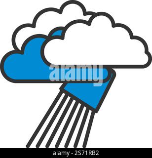 Rainfall Like From Bucket Icon. Editable Bold Outline With Color Fill Design. Vector Illustration. Stock Vector