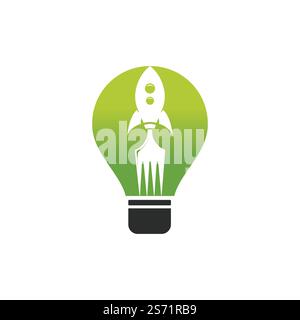 Rocket food with light bulb icon logo design illustration. Fast food delivery logo template. Stock Vector