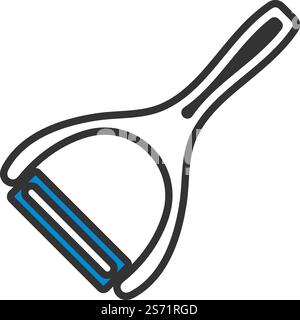 Vegetable Peeler Icon. Editable Bold Outline With Color Fill Design. Vector Illustration. Stock Vector