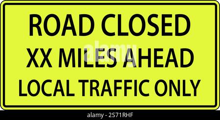 Road Closed Ahead Sign On White Background Stock Vector