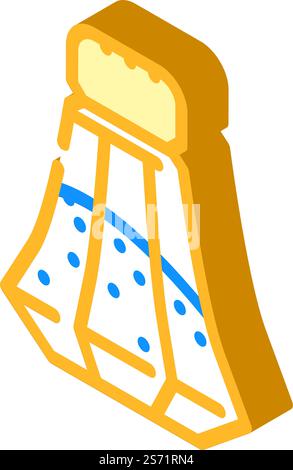 shaker salt isometric icon vector. shaker salt sign. isolated symbol illustration. shaker salt isometric icon vector illustration Stock Vector