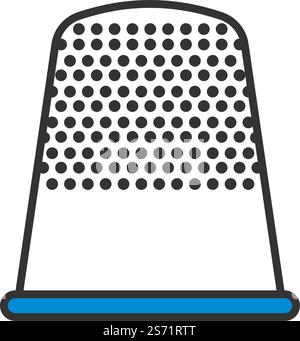Tailor Thimble Icon. Editable Bold Outline With Color Fill Design. Vector Illustration. Stock Vector