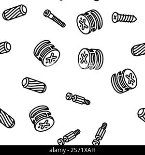 assembly instruction furniture vector seamless pattern thin line illustration. assembly instruction furniture vector seamless pattern Stock Vector