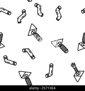 assembly instruction furniture vector seamless pattern thin line illustration. assembly instruction furniture vector seamless pattern Stock Vector