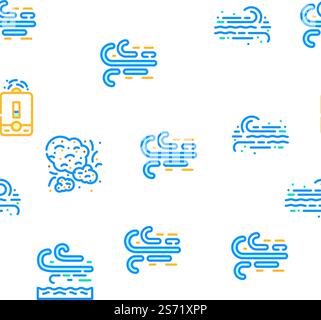 air clean flow freash wind filter vector seamless pattern thin line illustration. air clean flow freash wind filter vector seamless pattern Stock Vector