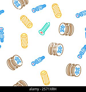assembly instruction furniture vector seamless pattern thin line illustration. assembly instruction furniture vector seamless pattern Stock Vector