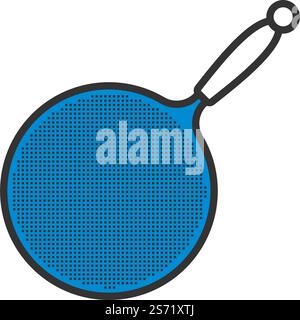 Kitchen Colander Icon. Editable Bold Outline With Color Fill Design. Vector Illustration. Stock Vector