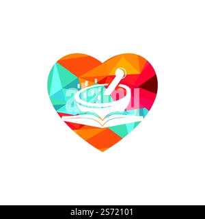 Pharmacy book vector logo design. Medical study logo design concept. Stock Vector
