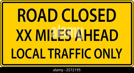 Road Closed Ahead Sign On White Background Stock Vector