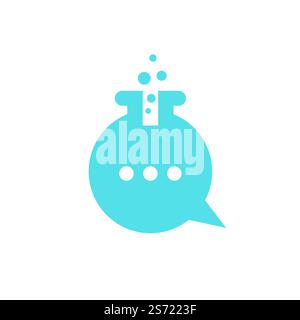 Lab chat vector logo design. Lab talk logo design. Research and Science logo design. Stock Vector