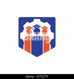 Student gear vector logo template. Graduation Engineer logo symbol or ...