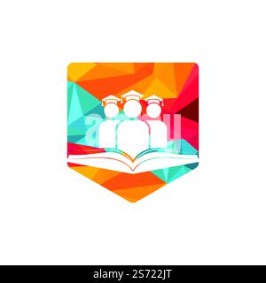 Education and learning vector logo design. Students and book icon design. Stock Vector