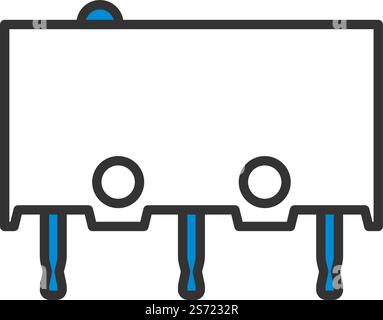 Micro Button Icon Icon. Editable Bold Outline With Color Fill Design. Vector Illustration. Stock Vector