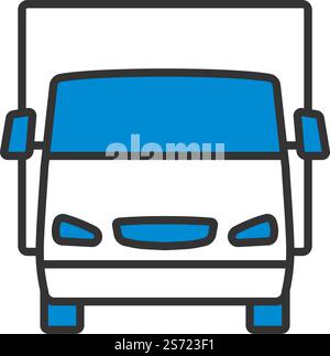 Van Truck Icon. Editable Bold Outline With Color Fill Design. Vector Illustration. Stock Vector