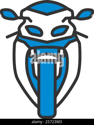 Motorcycle Icon. Editable Bold Outline With Color Fill Design. Vector ...