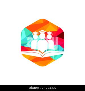 Education and learning vector logo design. Students and book icon design. Stock Vector