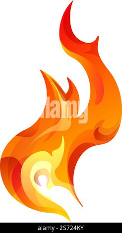 Tongues of fire, flame burning sparks and ignition. Isolated icon of bright blazing, burst or explosion. Dangerous element of nature, wild and bright effects. Vector in flat style illustration. Fire burning flame tongues, blazing icon vector Stock Vector