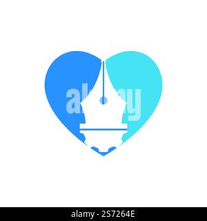 Gear and pen vector logo design. Unique law and industrial logotype design template. Stock Vector