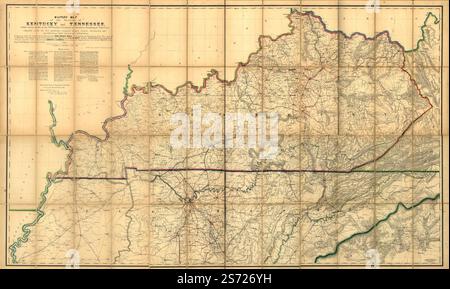 Military map of the States of Kentucky and Tennessee, within eleven ...