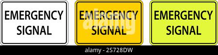 Emergency Signal Road Sign On White Background Stock Vector