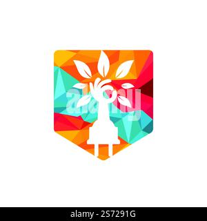 Electric cord and hand tree vector logo design. Stock Vector