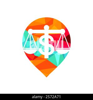 Money scale vector logo design. Finance concept. Logotype scale and dollar symbol icon. Stock Vector