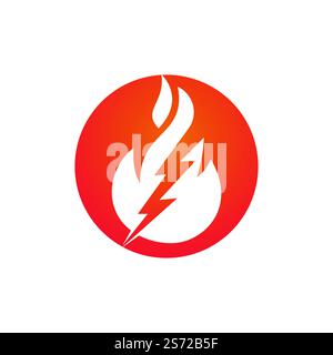 Lightning fire vector logo design template. Fire energy and voltage logo concept. Stock Vector
