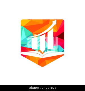 Finance book logo design. Business growth education logo design. Stock Vector