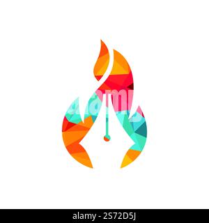 Fire Pen vector logo design concept. Hot writer vector logo icon. Stock Vector