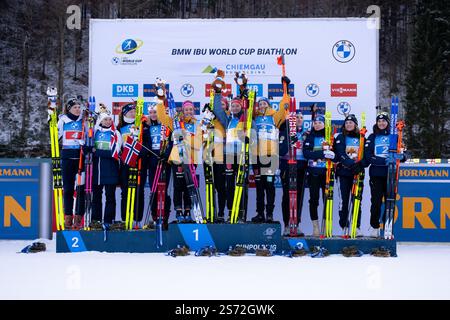 L-R Maren Kirkeeide and Ragnhild Femsteinevik from Norway compete in ...