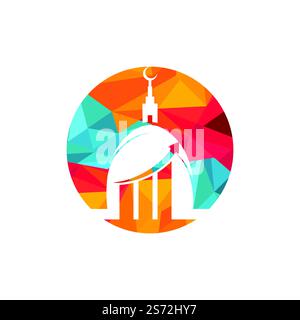 Islamic chart business vector logo design template. Mosque and bar ...