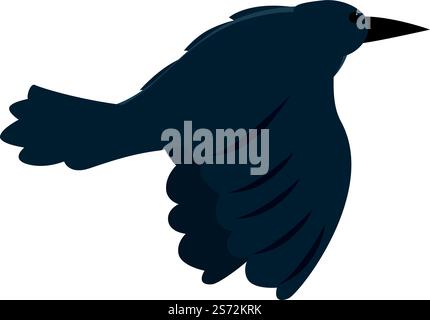 Fast fly crow icon cartoon vector. Raven bird. Ink flying Stock Vector ...