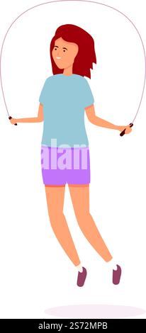 Girl jump rope icon cartoon vector. Kid education. Happy child Stock ...
