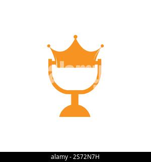 Podcast king vector logo design. King music logo design concept. Stock Vector