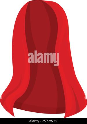 Kind red cloak icon cartoon vector. Cape vampire. Super hero Stock ...