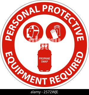 Propane Personal Protective Equipment Required Floor Sign Stock Vector