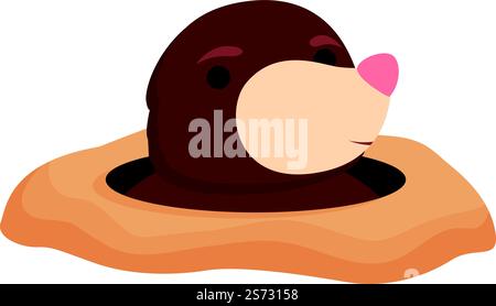 Ground mole icon cartoon vector. Hole animal. Game whack. Ground mole icon cartoon vector. Hole animal Stock Vector