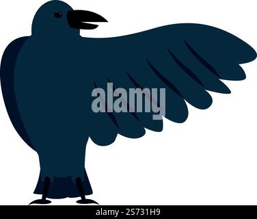 Flight raven icon cartoon vector. Art feather. Stencil death Stock ...