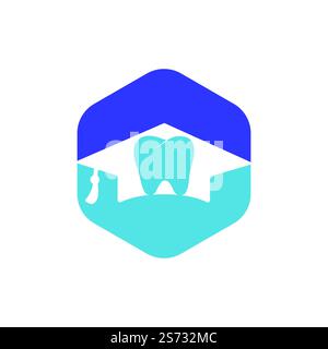 Dental study vector logo design. Dental university logo design template. Stock Vector