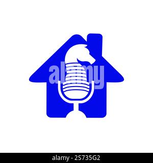 Strategic podcast vector logo concept. Chess podcast icon logo design template. Stock Vector