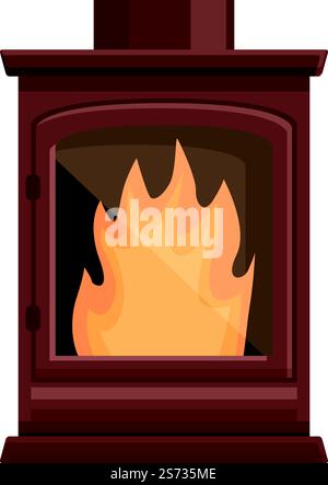 Kitchen furnace icon cartoon vector. Fire restaurant. Fireplace cafe. Kitchen furnace icon cartoon vector. Fire restaurant Stock Vector