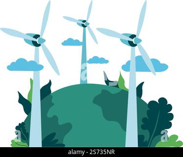 renewable energy from wind turbines Stock Vector Image & Art - Alamy