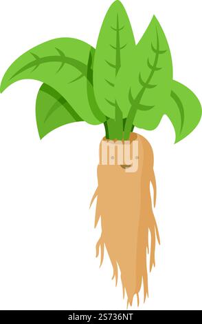 Mandragora icon cartoon vector. Alchemy mandrake. Leaf green Stock ...