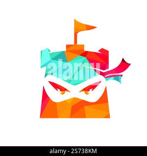 Castle ninja vector logo design template. Stock Vector