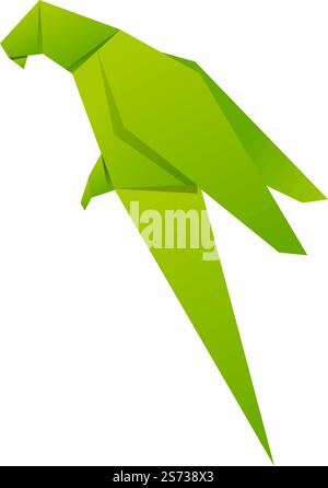 Origami parrot icon cartoon vector. Paper art. Geometrical animal. Origami parrot icon cartoon vector. Paper art Stock Vector