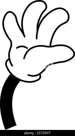 Greeting and waving hand gesture, isolated personage saying hello or goodbye. Non verbal communication and body language. Minimalist simple cartoon character arm. Vector in flat style illustration. Hands gesture greeting and waving arm, vector Stock Vector