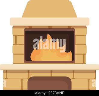Fireplace icon cartoon vector. Burning fire. Stove wood. Fireplace icon cartoon vector. Burning fire Stock Vector